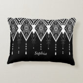 先住民アメリカの白黒の習慣 アクセントクッション (裏面)