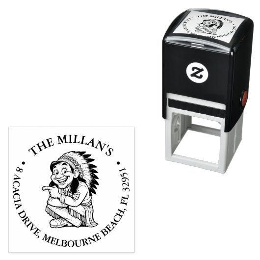 先住民アメリカの笑顔のテーマの自己の印鑑 セルフインキングスタンプ (インサイチュ)