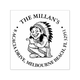 先住民アメリカの笑顔のテーマの自己の印鑑 セルフインキングスタンプ