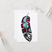 先住民アメリカの羽のグリーティングカード カード (正面/裏面インサイチュ)