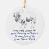 先住民アメリカの象徴 セラミックオーナメント (正面)