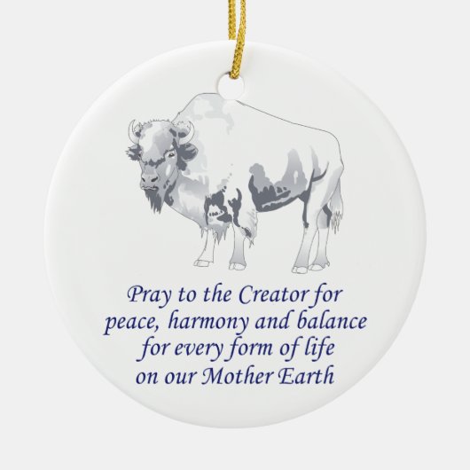 先住民アメリカの象徴 セラミックオーナメント (正面)