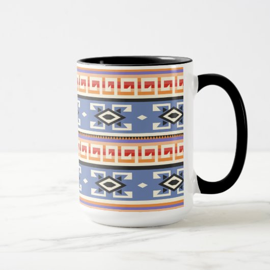 先住民アメリカの部族の幾何学的パターン マグカップ (右)