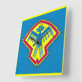 先住民アメリカの鳥の記号 スクエア壁時計 (傾斜)