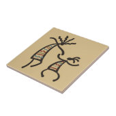 先住民アメリカのKokepelliダンサーTanセラミックタイル タイル (側面)