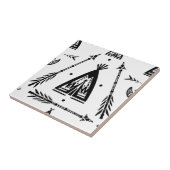 先住民アメリカインディアンのウィグワムの矢 タイル (側面)