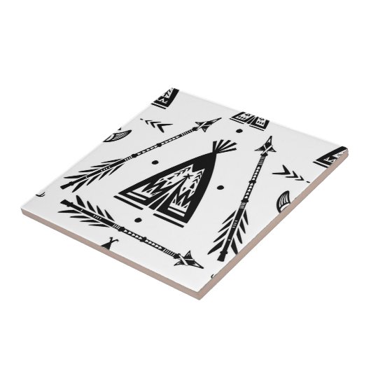 先住民アメリカインディアンのウィグワムの矢 タイル (側面)