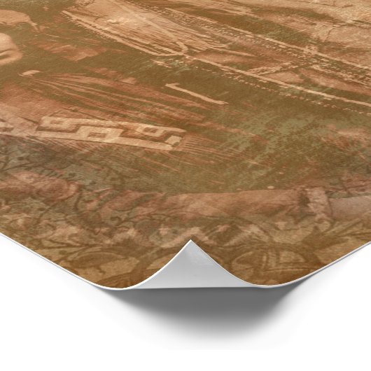 先住民アメリカインディアンのカップルのチーフシアトル引用文 ポスター (角)