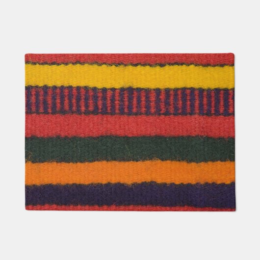 先住民アメリカインディアンの虹色 ドアマット (正面)