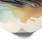 先住民アメリカインディアンプリンセスウォーターカラーアート ポスター (角)