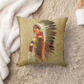 先住民アメリカインディアンプリンセス クッション (ブランケット)