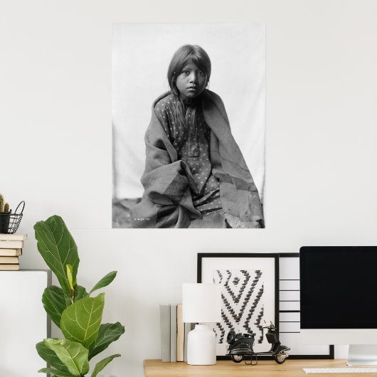 先住民アメリカインディアンヴィンテージポートレート ポスター (ホームオフィス)