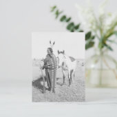 先住民アメリカインディアンヴィンテージポートレート ポストカード (スタンド正面)