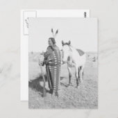 先住民アメリカインディアンヴィンテージポートレート ポストカード (正面/裏面)