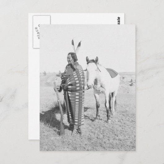 先住民アメリカインディアンヴィンテージポートレート ポストカード (正面/裏面)