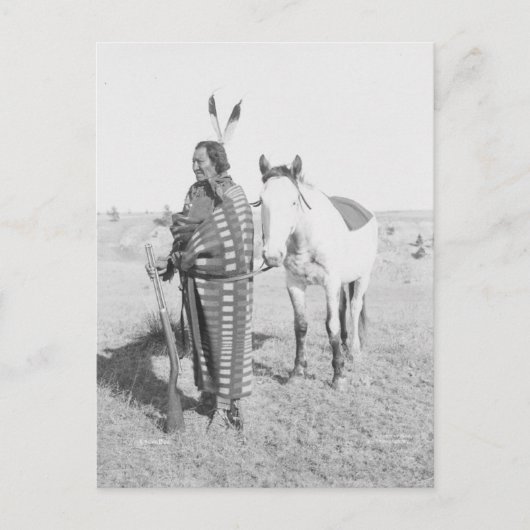 先住民アメリカインディアンヴィンテージポートレート ポストカード (正面)