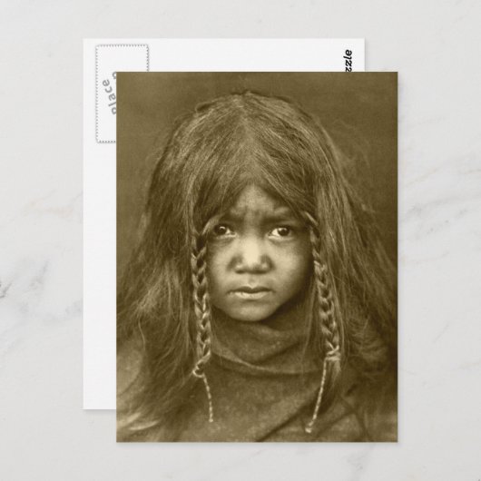 先住民アメリカインディアンヴィンテージポートレート ポストカード (正面/裏面)