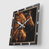 先住民アメリカインディアン伝統 スクエア壁時計 (傾斜)