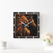 先住民アメリカインディアン伝統 スクエア壁時計 (ホーム)