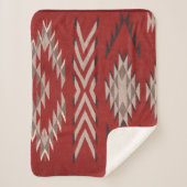 先住民アメリカインディアン南西赤パターン シェルパブランケット (正面)