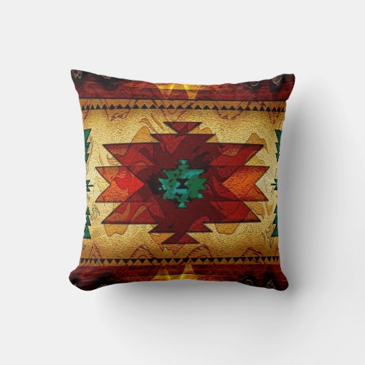 先住民アメリカインディアン南西部パターン クッション (正面)