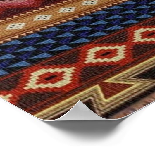 先住民アメリカインディアン南西部パターン ポスター (角)