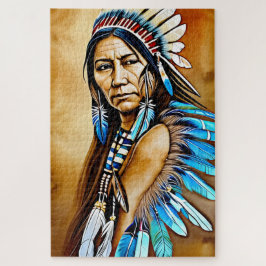 先住民アメリカインディアン女性シャーマン ジグソーパズル