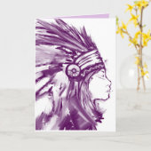 先住民アメリカインディアン女性芸術誕生日カード カード (黄色い花)