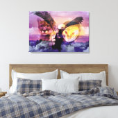 先住民アメリカインディアン戦士 キャンバスプリント (インサイチュ (寝室))