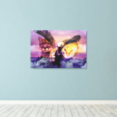 先住民アメリカインディアン戦士 キャンバスプリント (インサイチュ (ウッドフロア))