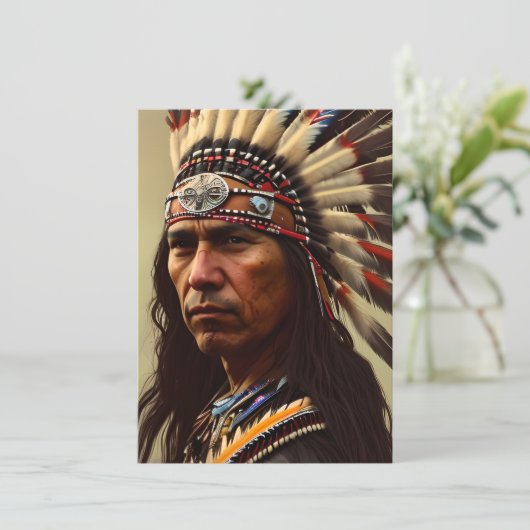 先住民アメリカインディアン戦士 サンキューカード (スタンド正面)
