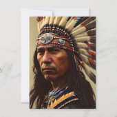 先住民アメリカインディアン戦士 サンキューカード (正面)