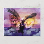 先住民アメリカインディアン戦士 ポストカード (正面)