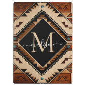 先住民アメリカインディアン文化ボホスタイルモノグラム クリップボード (裏面)