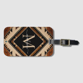 先住民アメリカインディアン文化ボホスタイルモノグラム ラゲッジタグ (正面横)