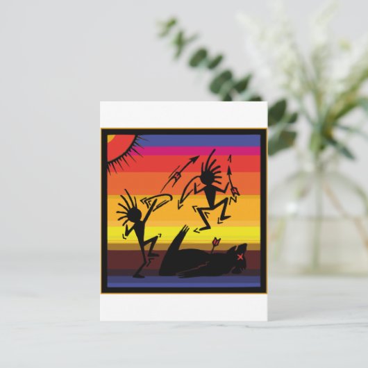 先住民アメリカインディアン洞窟美術 ポストカード (スタンド正面)