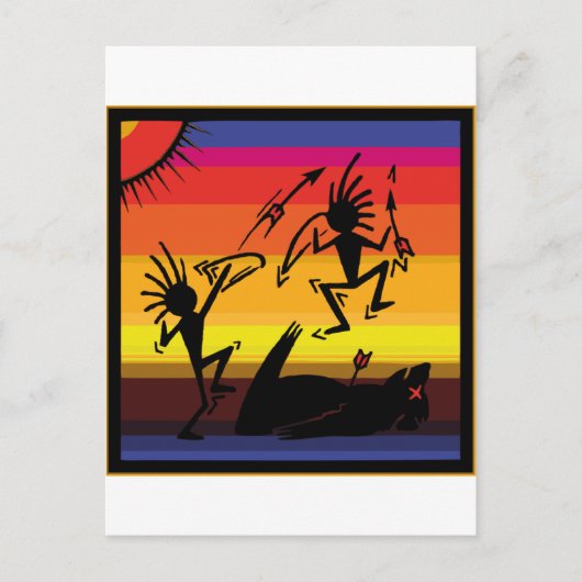 先住民アメリカインディアン洞窟美術 ポストカード (正面)