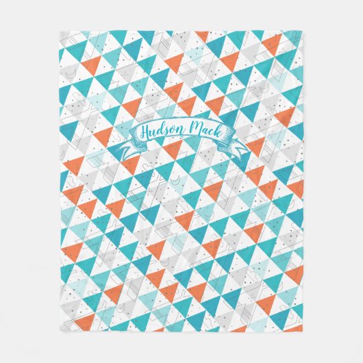 先住民アメリカインディアン男の赤ちゃんトバルテペ フリースブランケット (正面)