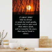 先住民アメリカインディアン祈りの言葉 ポスター (キッチン)