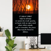 先住民アメリカインディアン祈りの言葉 ポスター (ホームオフィス)