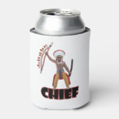 先住民アメリカインディアン部族の姿デザイン 缶クーラー (缶正面)