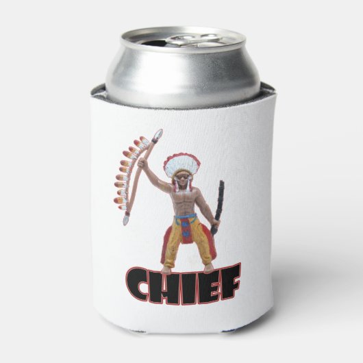 先住民アメリカインディアン部族の姿デザイン 缶クーラー (缶正面)