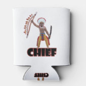 先住民アメリカインディアン部族の姿デザイン 缶クーラー (裏面)