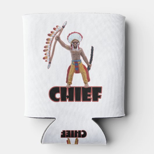 先住民アメリカインディアン部族の姿デザイン 缶クーラー (裏面)