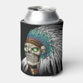 先住民アメリカインディアン部族ゴシックスカル 缶クーラー (缶正面)