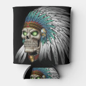 先住民アメリカインディアン部族ゴシックスカル 缶クーラー (正面)