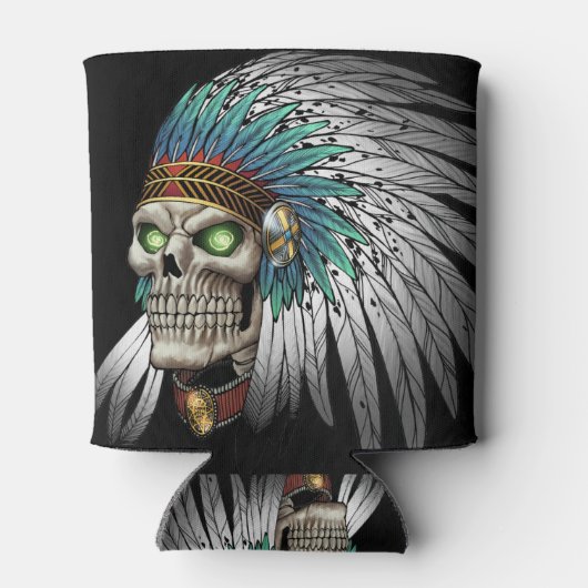 先住民アメリカインディアン部族ゴシックスカル 缶クーラー (裏面)