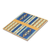 先住民アメリカインディアン部族ブルーイエロー タイル (側面)