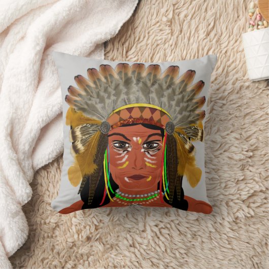 先住民アメリカインディアン長 クッション (ブランケット)