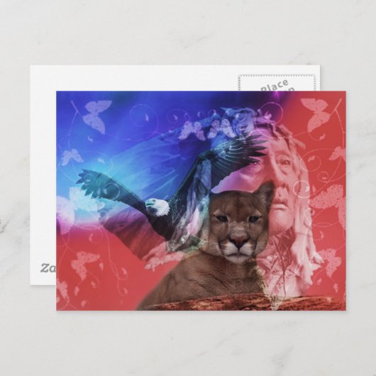 先住民アメリカインディアン長 ポストカード (正面/裏面)